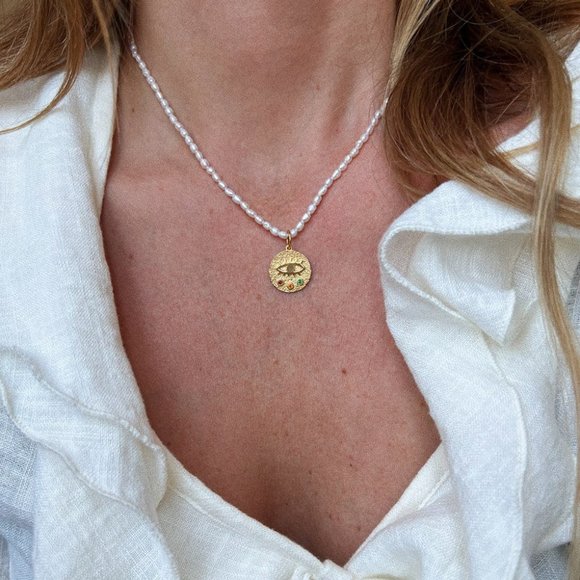Hermina Athens Oval Pearl Necklace - Picture 1 of 3